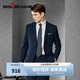SEVEN easy-to-wear suit men's spring and summer business dark blue suit two-piece set with wool 1JC704 dark blue 46 A