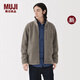 MUJI Men's Long Wool Fleece Jacket Men's Coat 25th Autumn and Winter New Arrival Polar Fleece Men's AB1PBA5A Dark Brown XL (180/104A)