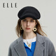 ELLE Autumn and Winter Octagonal Hat Women's Retro Warm Beret Elegant and Versatile Painter Hat Black