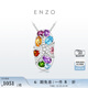 ENZO Ocean Series 18K Gold Colorful Gemstone Diamond Pendant Silver Chain for Women EZV5759 Birthday Gift EZV5759