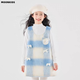 Moonkids children's clothing girls vest skirt 2025 autumn and winter new girls birthday dress plaid skirt children winter wear princess skirt 6178 blue and white plaid vest skirt 170 cm