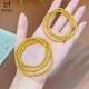 Other gold stores have the same style of alluvial gold 999 ancient frosted round beads three-circle bracelet, simple and versatile female gift, 3mm ancient method round bead three-circle bracelet