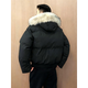 Jufeng black American short pu leather down jacket men's winter detachable fur collar cotton jacket high-end bread suit black S (recommended 80-95Jin Jin equals 0.5kg)