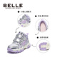 Belle Children's Shoes Girls' Velvet Sports Shoes 2025 Winter New Children's Cotton Shoes Warm Casual Shoes Silver/Purple 34
