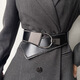 Tokishima wide belt decoration women's black girdle retro belt rivets high-end skirt sweater waist belt jeans black 75*6cm