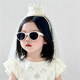 Bai Qixin's baby girl's birthday headdress is shiny and high-end, children's veil headband, cute crown hairpin, girl's veil hair accessories, apricot white veil sequined headband