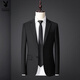 Playboy (PLAYBOY) men's suit, high-end suit, four-piece suit, business formal attire, vest, professional attire, interview, work, groom's suit (single piece), black blazer S