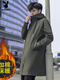 Playboy (PLAYBOY) 2025 new mid-length windbreaker men's autumn and winter over-the-knee cape coat Korean style trendy handsome thickened coat 1903 black M 110-130Jin Jin equals 0.5 kg