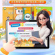 PUBGO 2025 New AI Intelligent Learning Machine Primary School Junior High School High School Universal Children's Tablet Early Education Machine English Reading Machine Champagne Gold Qingbei Famous Teacher Lectures + Genuine Reading Genius Edition Full Science + Homework Correction 512GB