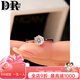 DR one carat D color moissanite diamond ring for women, classic six-claw opening, custom engraving, proposal, wedding, Valentine's Day gift, classic six-claw 1 carat, live mouth, adjustable size