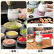Keok vegetable cutting artifact wireless hand-held cooking hammer garlic artifact garlic masher automatic cutting pressure pulling garlic stirrer set food masher + slicing accessories