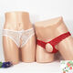 Couple underwear room fun large size hollow thong men and women open crotch pants couple suit sexy free white + red see details