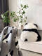 Yong Huan's latest attitude, real wool, cute orchids, the same panda pillow doll, cute cushions, sofa cushions, Panda Dudu 3-piece set, pillow + floor mat + blanket, red panda Dundun series