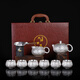 Jiaomingtang 999 sterling silver Kung Fu tea set gift set for leaders and elders to retire, housewarming and retirement practical festival Baifu silver set 10 pieces