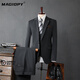 MAGIOPY luxury high-end brand casual suit suit men's wedding dress business slim suit commuter formal suit men's black (suit + trousers) high-end gift box M 48 (100-112 Jin Jin equals 0.5 kg) high-end gift box