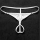 Sexy underwear for men, ay hollow open thong men's low-waist transparent open crotch T-pants underwear 0 white S