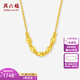 Saturday Blessing Yellow 18K gold necklace for women simple gold bead pendant clavicle chain as a holiday gift for girlfriend 40+5cm tail chain