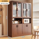 Zhong Zhangguo wine cabinet living room wall-mounted integrated cabinet home meal preparation cabinet solid wood color tea cabinet entrance display cabinet partition cabinet simple style thickened 15MM plate walnut color 100x30x1