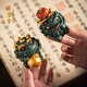 Shi Ming Tang Lucky Stone Lion Pair Ornaments Forbidden City Style Cultural and Creative Decorations Good Things Happen Crafts Team Building Souvenirs for a Successful Business Bonuses + Base + Gift Box