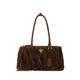 PRADA FW25 Light Luxury Women's Brown Suede Shoulder Bag Brown One Size