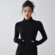 Yoga clothing jacket for women, slim-fitting, quick-drying, stand-up collar, autumn running sports top, Pilates training fitness clothing, long-sleeved black trousers suit (10 yuan off) S