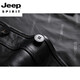 JEEP SPIRIT осенне-зимняя кожаная куртка мужская деловая повседневная мужская кожаная куртка средней длины с лацканами модная мужская кожаная куртка большого размера черного цвета первый слой 1096 стиль M 170