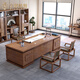 Ningqiu Luoge (NICHLORT) new Chinese style ash wood boss desk executive desk chairman computer office desk chair sofa solid wood coffee table bookcase 2.8m office desk ash wood