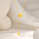 Beijing Gold Trading Center Co., Ltd. 18k gold gold necklace round ball beads tassel clavicle chain necklace birthday Valentine's Day gift for girlfriend and wife about 1g