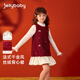 JELLYBABY bow high-end fashion princess dress 25 new winter style girls' vest dress for older children