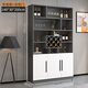 Yusenyi wine cabinet against the wall living room home red wine storage cabinet modern simple wine cabinet sideboard integrated entrance cabinet customization 140*200*30 modern door 3 doors off-white double door