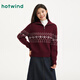 Hotwind Sweater Women's 2025 Winter New Women's Retro Casual Warm Comfortable Soft Fair Isle Sweater 05 Red S