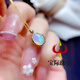 Baoji natural white opal pendant with sparkling s925 silver 6*8mm gift for girlfriend and wife