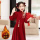 Disney (Disney) girls Chinese style velvet dress 2025 new style red girl princess skirt thickened New Year's greeting dress Chinese style dress without velvet 140