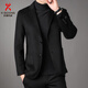 KBXNG Jinba single-breasted thickened suit jacket men's 2025 autumn new fashion casual warm wool jacket men gray S recommended 90-110Jin Jin equals 0.5 kg