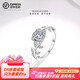 DR Moissanite Diamond Ring 1 Carat Silver Proposal Ring for Women, Light Luxurious Birthday, Valentine's Day Gift for Wife, 50 Points Diamond Ring - No. 9-20