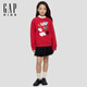 GAP Girls 2025 Winter New Bear Flip Sequined Fleece Sweatshirt Children's Casual Top 829609