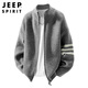 JEEP SPIRIT Jeep suéter para hombre cárdigan abrigo otoño e invierno de gama alta ropa de marca de moda americana