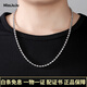 Miss JuJu pt950 platinum necklace for men and women, platinum flower bead chain, domineering men's model, thick Buddhist beads laser bead plain chain, weight 51.48g, length 62cm, thickness about 7.0mm,