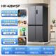 Midea refrigerator double-door four-door first-class energy efficiency dual-frequency conversion cross-door household refrigerator dual-cycle air-cooling state subsidy Midea produced Hualing refrigerator Cross 426 | ultra-thin and embedded | titanium steel gray