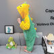 Children's flannel one-piece pajamas autumn and winter thickened boy's dinosaur romper baby coral velvet anti-kick sleeping bag to keep warm Green Dinosaur 80
