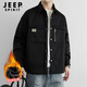 JEEP SPIRIT Jeep shirt men's long-sleeved autumn and winter velvet warm shirt men's loose versatile jacket casual top men's clothing