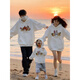 LEOEZYA family of three parent-child outfits burgundy family parent-child outfits family of three sweatshirts 2025 new autumn and winter mother and child (thin section) bright red 175 Mom L