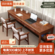 Fengyeqingqing is in stock quickly. Nordic solid wood double desk home computer desk writing desk desk study table solid wood desk + B armchair * 2 (walnut color) 180cm * 60cm * 80cm double drawers