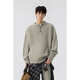 Zhiwei gray American Henry collar sweater for men autumn and winter 2025 new thickened warm sweater jacket with sweater inside light gray XL recommended 125-145Jin Jin equals 0.5 kg