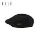 ELLE Autumn and Winter Octagonal Hat Women's Retro Warm Beret Elegant and Versatile Painter Hat Black