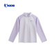 Jordan QIAODAN children's unisex long-sleeved T2026 spring new children's clothing children's men's and women's casual sweatshirt bottoming shirt Yuehua Purple 110