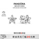 PANDORA sparkling snowflake earrings 925 silver star inlaid design high fashion birthday gift for girlfriend