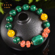 Layun Jade Malachite Bracelet, Southern Red Agate Bracelet, Yellow Chalcedony Bracelet, Light Luxurious Ethnic Style Women's Elegant Jewelry, Malachite Bracelet