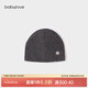 Babylove baby solid color hat fetal hat autumn and winter male and female baby Christmas hood cotton warm pullover hat dark hemp gray 50cm (select according to the baby's head circumference)