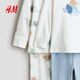 H&M Spring Children's Clothing Baby Boy 2 Set Printed Cotton Pajamas Set 1106722 White/Dinosaur 90 90/48 (12-18M)